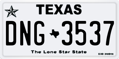 TX license plate DNG3537
