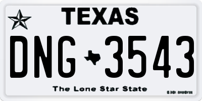 TX license plate DNG3543