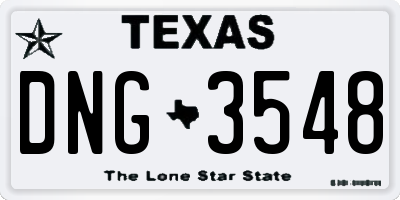 TX license plate DNG3548