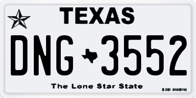 TX license plate DNG3552