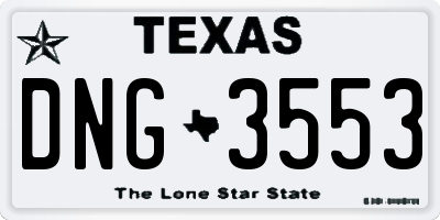 TX license plate DNG3553