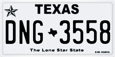 TX license plate DNG3558