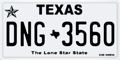 TX license plate DNG3560