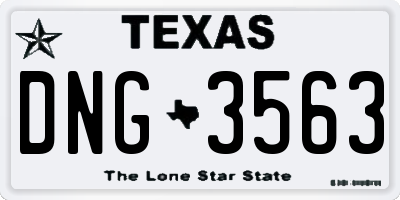 TX license plate DNG3563