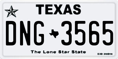 TX license plate DNG3565