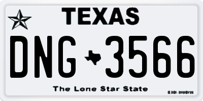 TX license plate DNG3566