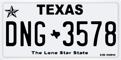 TX license plate DNG3578