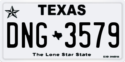TX license plate DNG3579