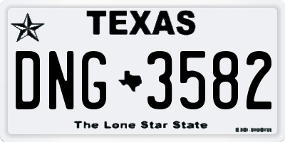 TX license plate DNG3582