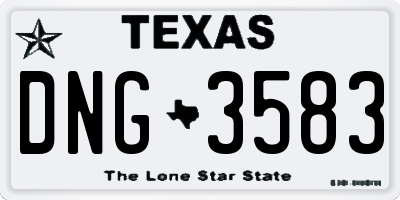 TX license plate DNG3583