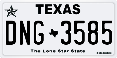TX license plate DNG3585