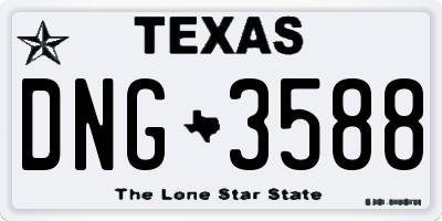 TX license plate DNG3588