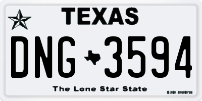 TX license plate DNG3594