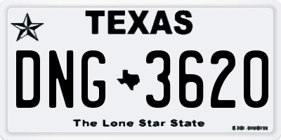 TX license plate DNG3620