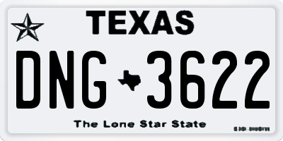 TX license plate DNG3622