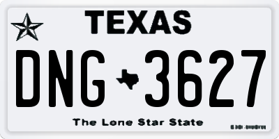 TX license plate DNG3627