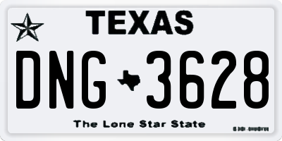 TX license plate DNG3628