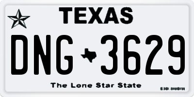 TX license plate DNG3629