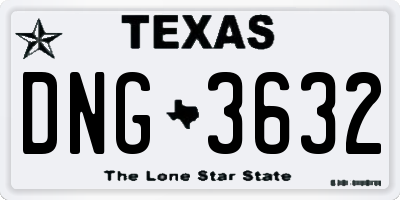 TX license plate DNG3632
