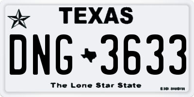 TX license plate DNG3633