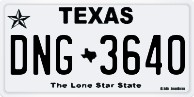 TX license plate DNG3640