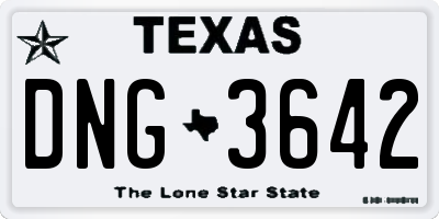 TX license plate DNG3642