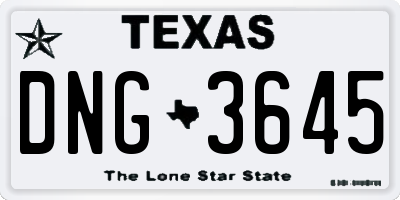 TX license plate DNG3645