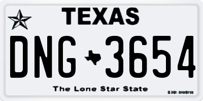 TX license plate DNG3654