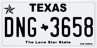 TX license plate DNG3658