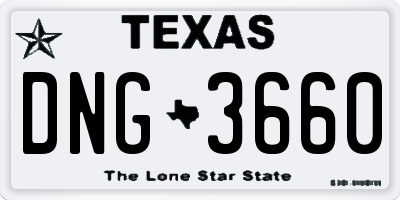TX license plate DNG3660
