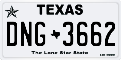 TX license plate DNG3662