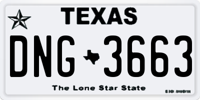 TX license plate DNG3663