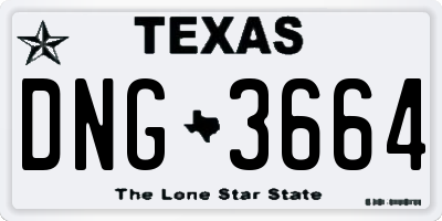 TX license plate DNG3664