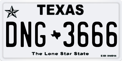 TX license plate DNG3666