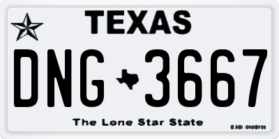 TX license plate DNG3667