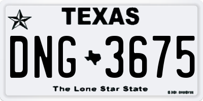 TX license plate DNG3675