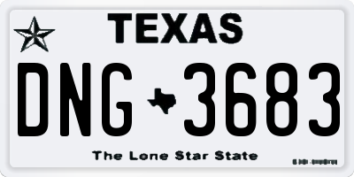 TX license plate DNG3683