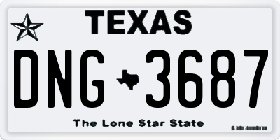 TX license plate DNG3687