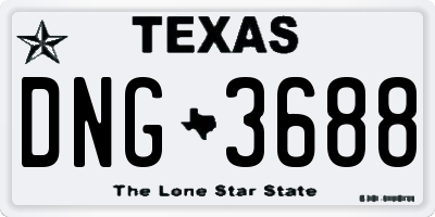 TX license plate DNG3688