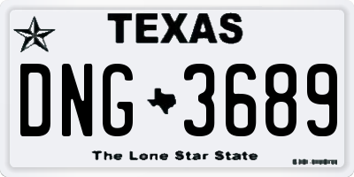 TX license plate DNG3689