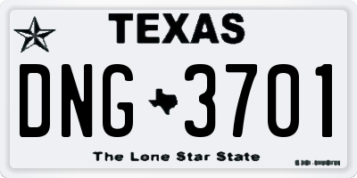TX license plate DNG3701