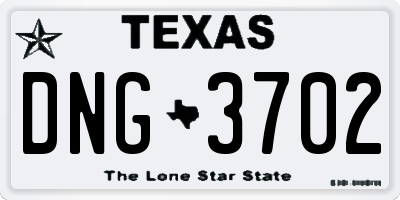 TX license plate DNG3702