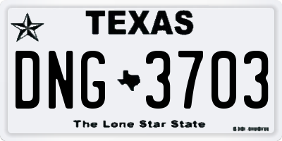TX license plate DNG3703