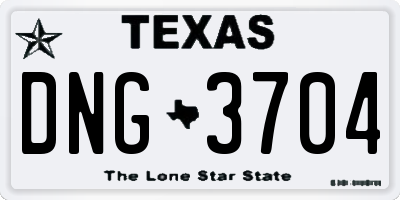 TX license plate DNG3704