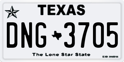TX license plate DNG3705