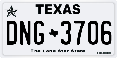 TX license plate DNG3706