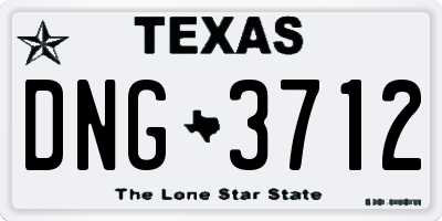 TX license plate DNG3712