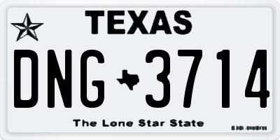 TX license plate DNG3714