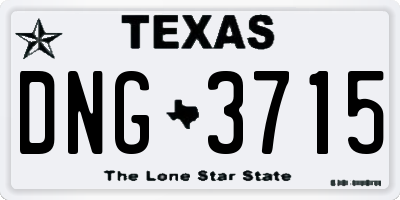 TX license plate DNG3715