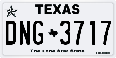 TX license plate DNG3717